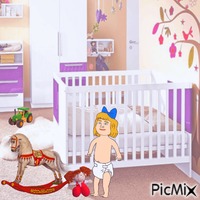 Baby with playthings GIF animé