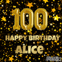 100 Happy Birthday Alice - Бесплатный анимированный гифка