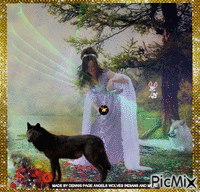 WOLVES WITH ANGEL Animated GIF