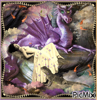 Le Belle et le Dragon - Darmowy animowany GIF