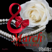 8 march women анимированный гифка