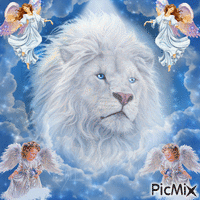 Lion in Heaven анимиран GIF