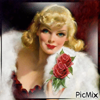 Portrait d'une femme avec des roses