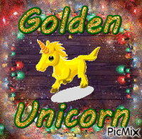 Christmas 2019 Golden Unicorn animeret GIF