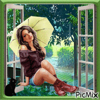 jour de pluie ♥ - GIF animé gratuit