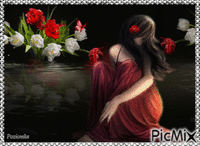 girl in red animēts GIF