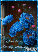 Flores Azules - GIF animado grátis