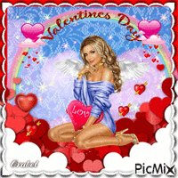 Cupidon fille Valentines Day - GIF animé gratuit