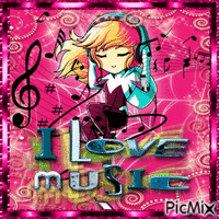 I love Music - GIF animé gratuit