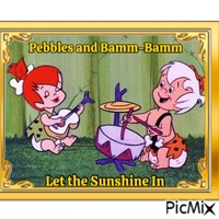 Pebbles and Bamm-Bamm Let the Sunshine In Gif Animado