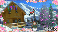 paysage de neige - GIF animado grátis