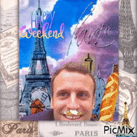 Happy Weekend Macron - GIF animé gratuit