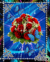 A bunch of red roses, animoitu GIF