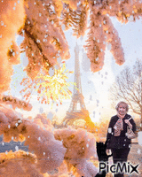ninge la  Paris - GIF animate gratis