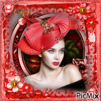Femme en rouge - Gratis animerad GIF