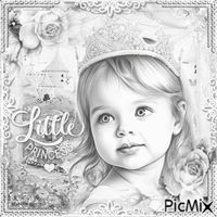 Little princess black white - GIF animé gratuit