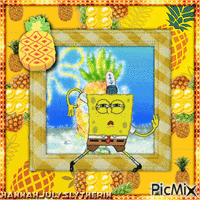 {{Spongebob Dancing with Pineapples}} GIF animé