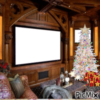 Christmas living room animovaný GIF
