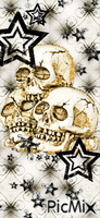 sparkle skull animēts GIF