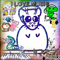 I love music <: 3   )~ animovaný GIF