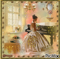 La dame au piano ! animēts GIF