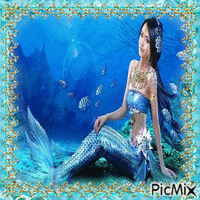retrato sirena - Zdarma animovaný GIF