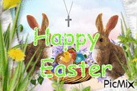 Happy Easter!  🙂✨🐰🐰 анимиран GIF