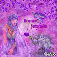 ..Bonne journée ,en violet... M J B Créations