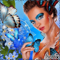 Женщина-бабочка анимиран GIF