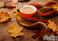 Autumn/Coffee/Leaves анимированный гифка