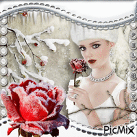 Fleur d'hiver rose - Animovaný GIF zadarmo