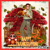 Happy Thanksgiving with Elvis анимированный гифка