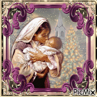 Vierge Marie & l'Enfant Jésus animuotas GIF