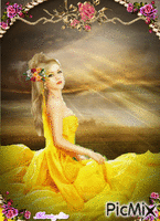 Yellow Dress Portrait анимированный гифка
