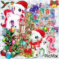 Christmas ponies - Безплатен анимиран GIF
