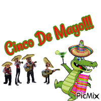 Cinco De Mayo Gator animowany gif