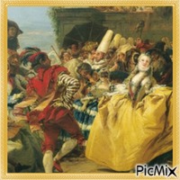 Bal dansant à la période Rococo