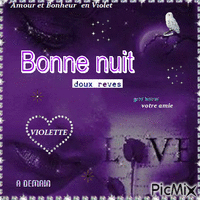 Amour et bonheur en violet анимированный гифка