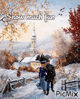 Snow much fun GIF animé