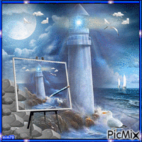 Peinture sur mer - GIF animado gratis