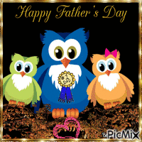 owl fathers day - GIF animasi gratis