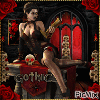 Gothic Woman-RM-03-13-24 - Free animated GIF