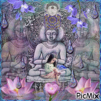 Bouddha protection...art antasy animuotas GIF