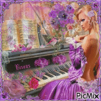 THE LADY OF THE PIANO - Free animated GIF