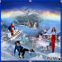 La skieuse. - GIF animate gratis