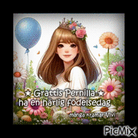 Grattis Pernilla 2024 - GIF animado gratis