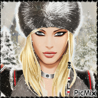Winter woman 7 - Free animated GIF