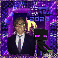 [William Moseley and Enderman - Happy New Year 2022] - Free animated GIF