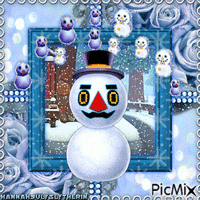 {Animal Crossing Snowman} 动画 GIF