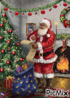 Santa and His List анимиран GIF